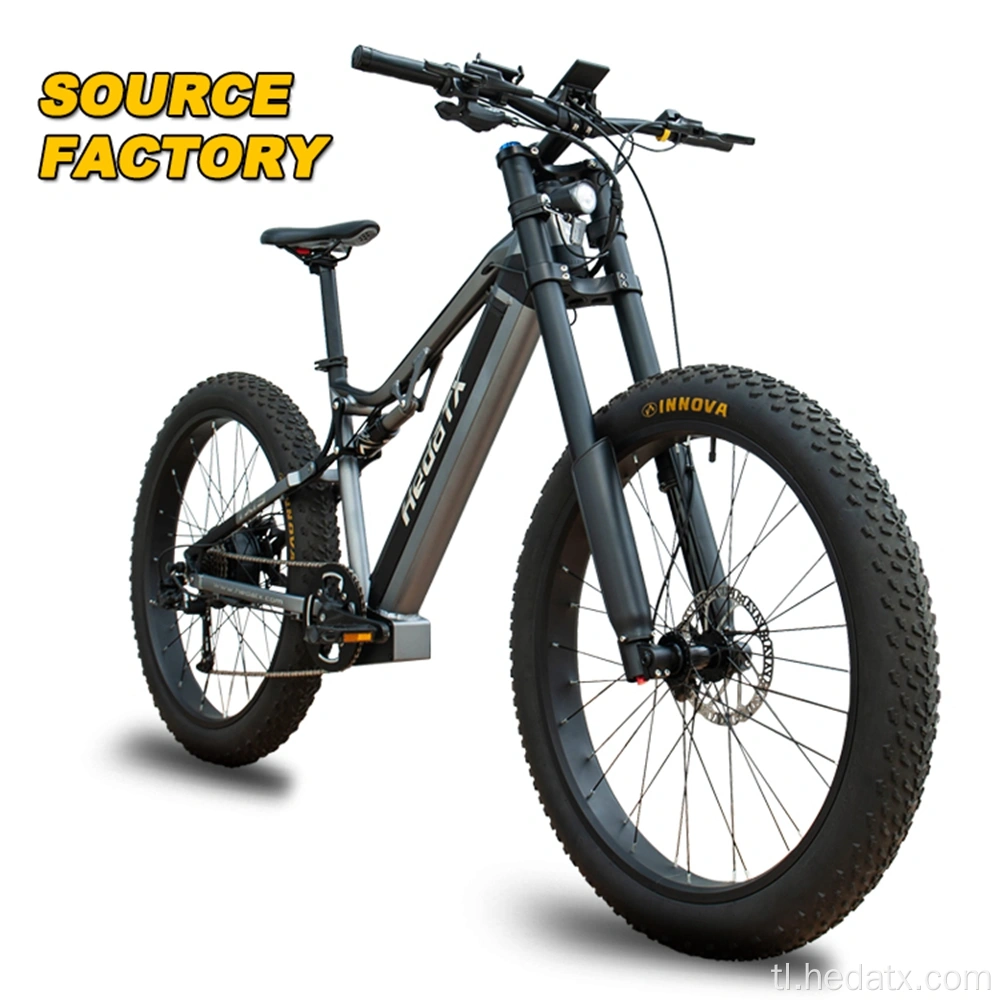 Itim na electric fat gulong bike Tagagawa ng Tsina